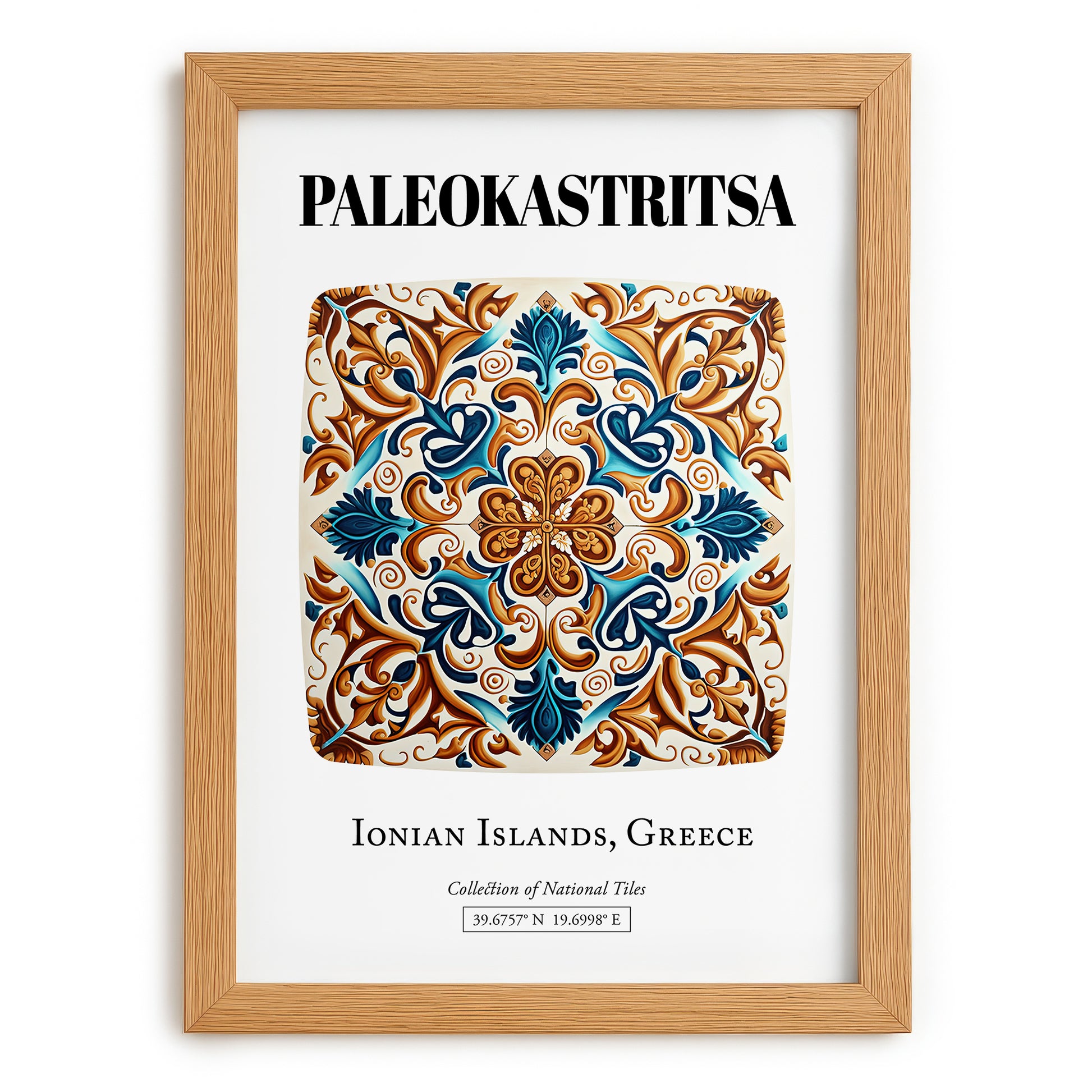 Paleokastritsa, Greece – Travel Wall Art, set in oak frame