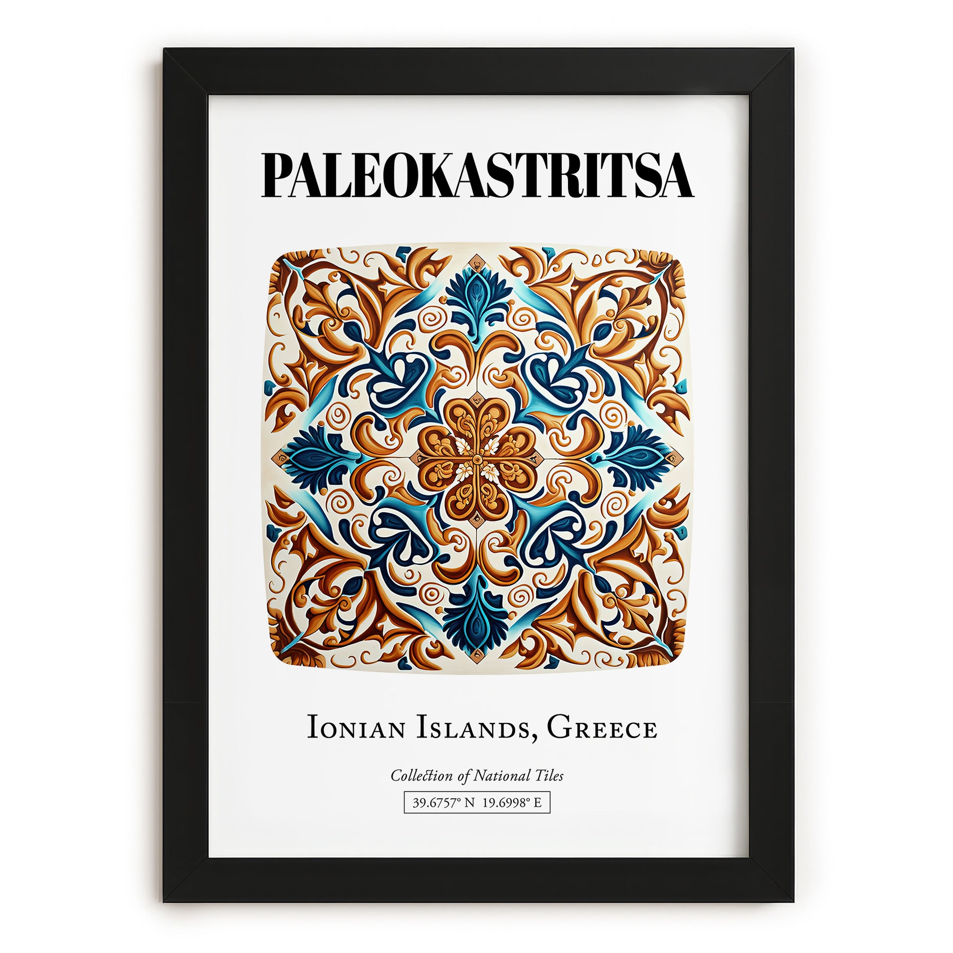 Paleokastritsa, Greece – Travel Wall Art, in sleek black frame