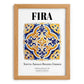 Fira, Greece – Travel Print, set in oak frame