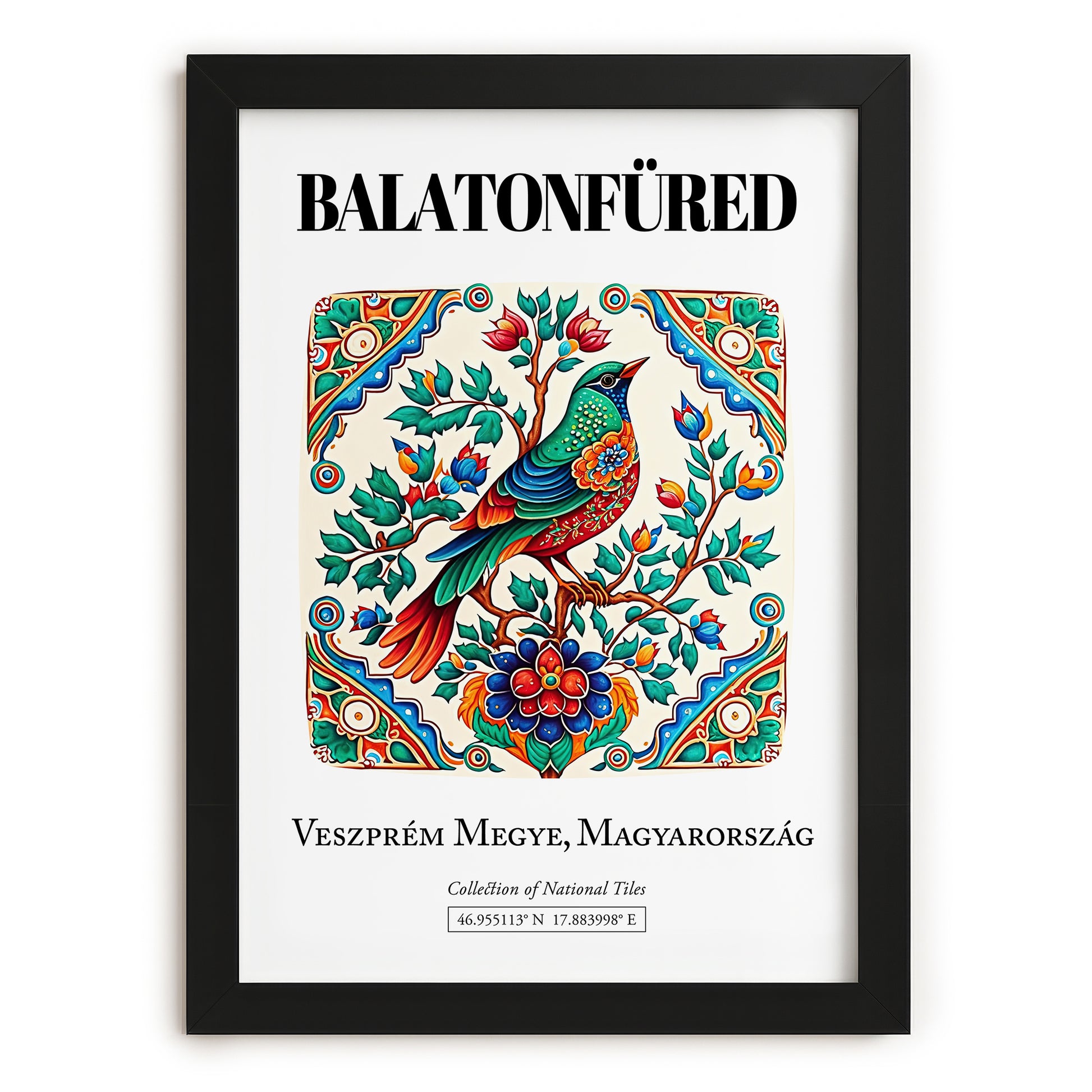Balatonfüred, Hungary – Travel Poster, in sleek black frame