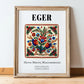 Eger, Hungary – Travel Print, in wooden frame leaning on the floor