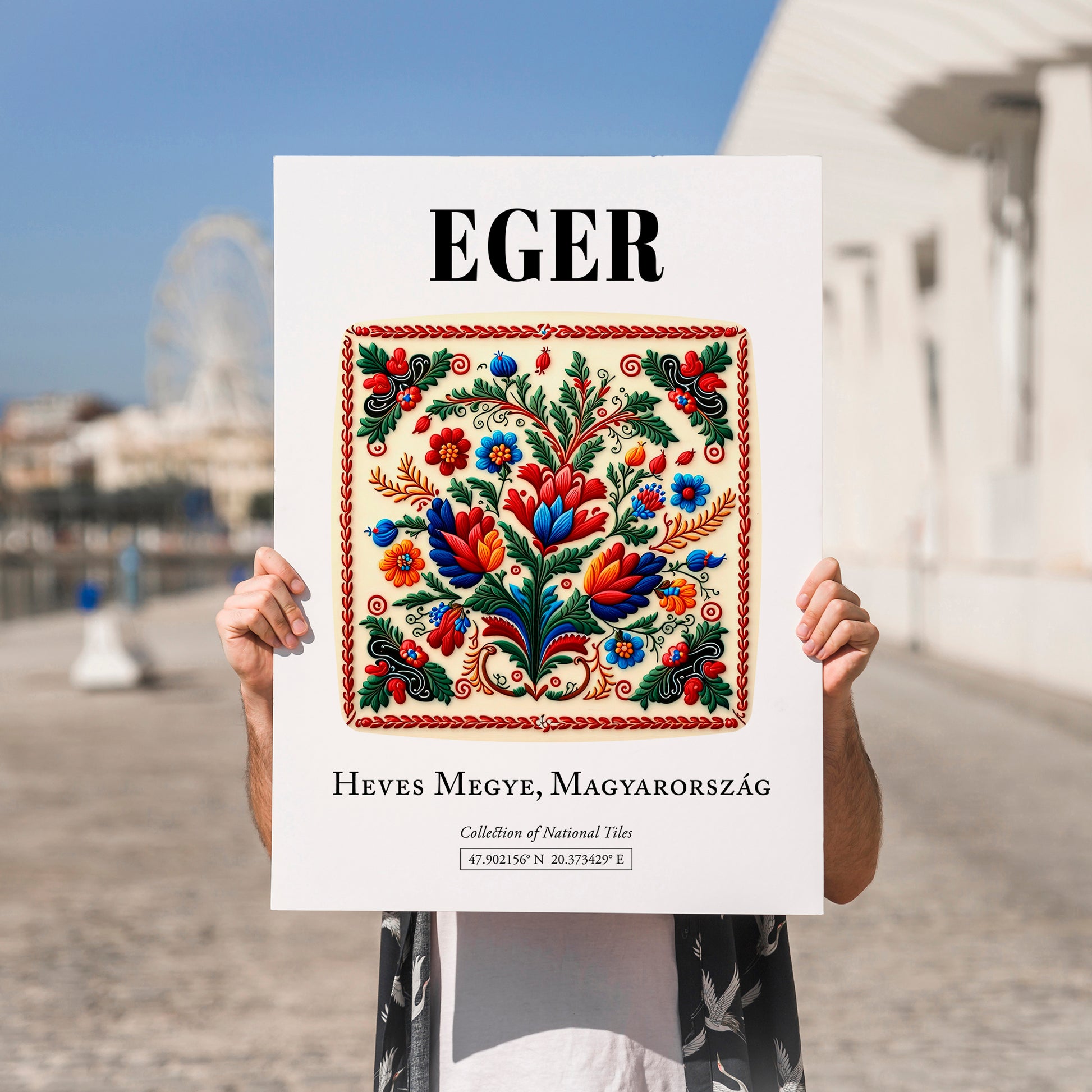 Eger, Hungary – Travel Print, no-text version framed in wood