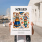 Szeged, Hungary – Travel Poster, no-text version framed in wood