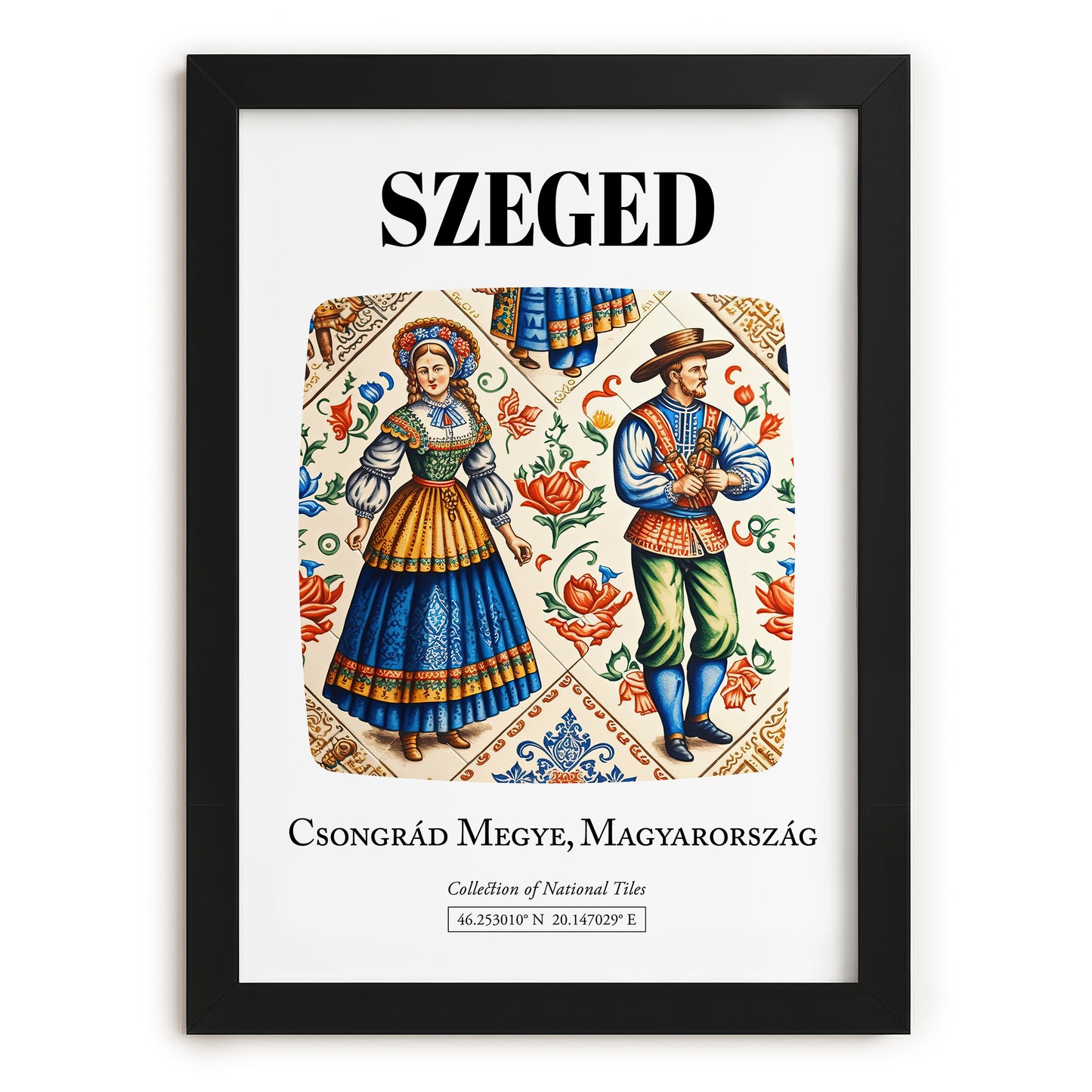 Szeged, Hungary – Travel Poster, in sleek black frame