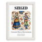 Szeged, Hungary – Travel Poster, placed in minimal white frame