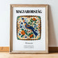 Magyarország, Hungary – Architectural Travel Art, in wooden frame leaning on the floor