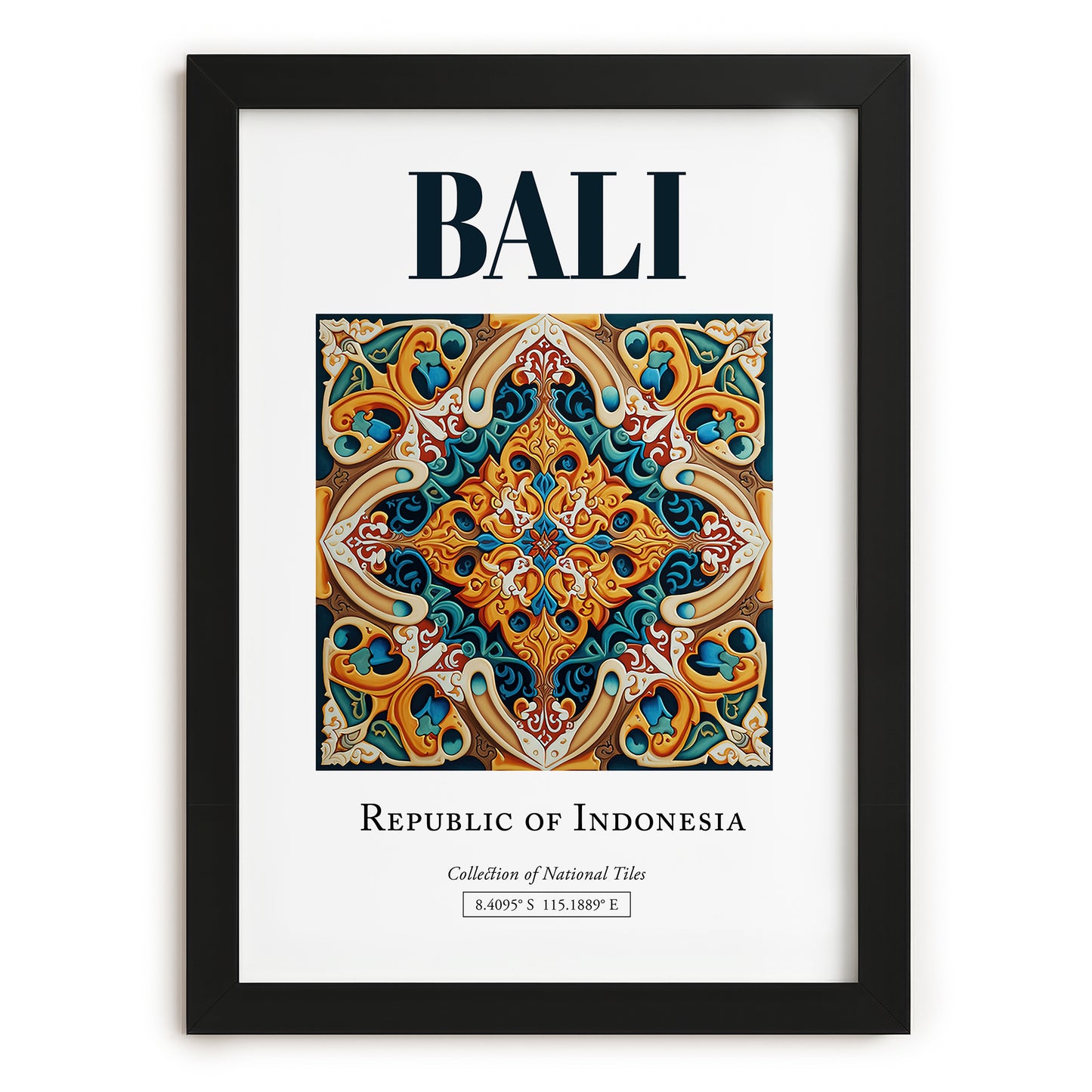 Bali, Indonesia – Travel Poster, in sleek black frame