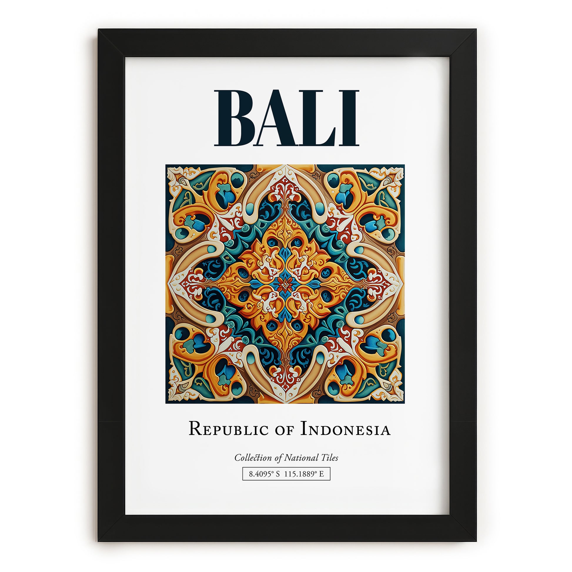 Bali, Indonesia – Travel Poster, in sleek black frame