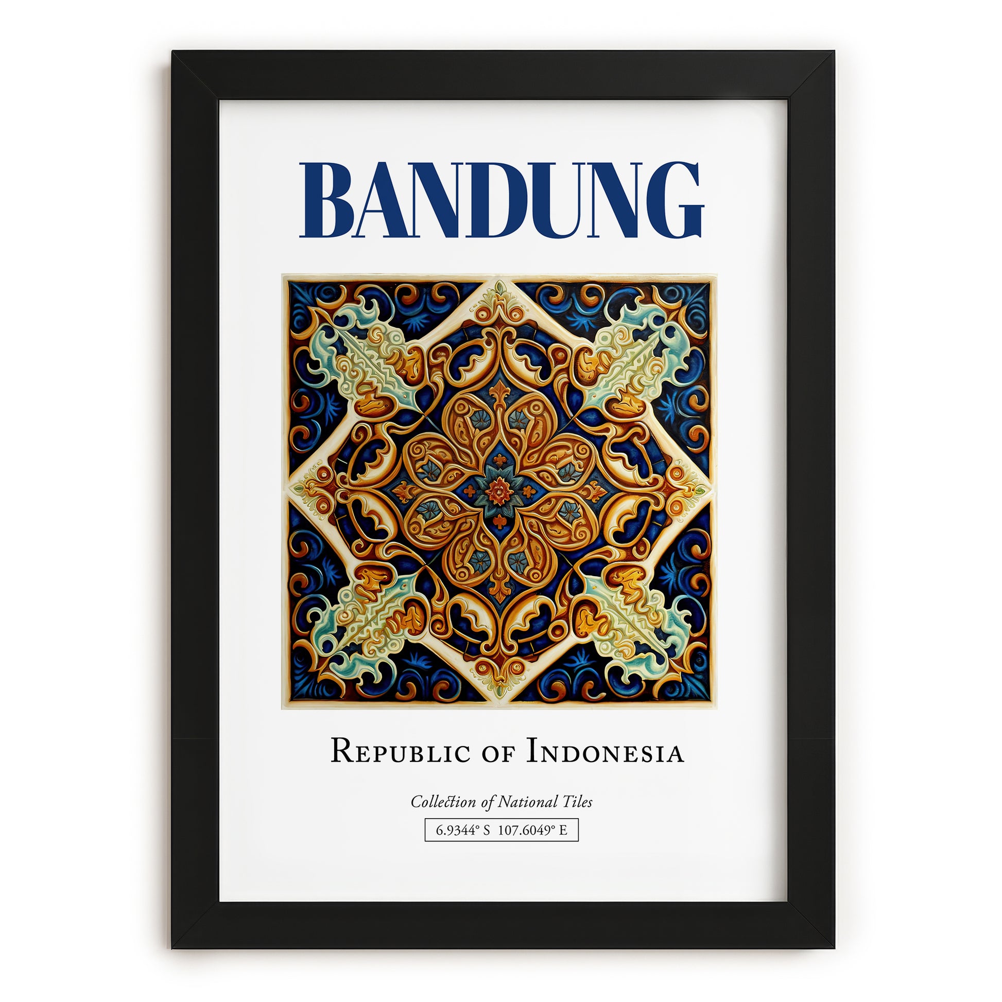 Bandung, Indonesia – Travel Poster, in sleek black frame