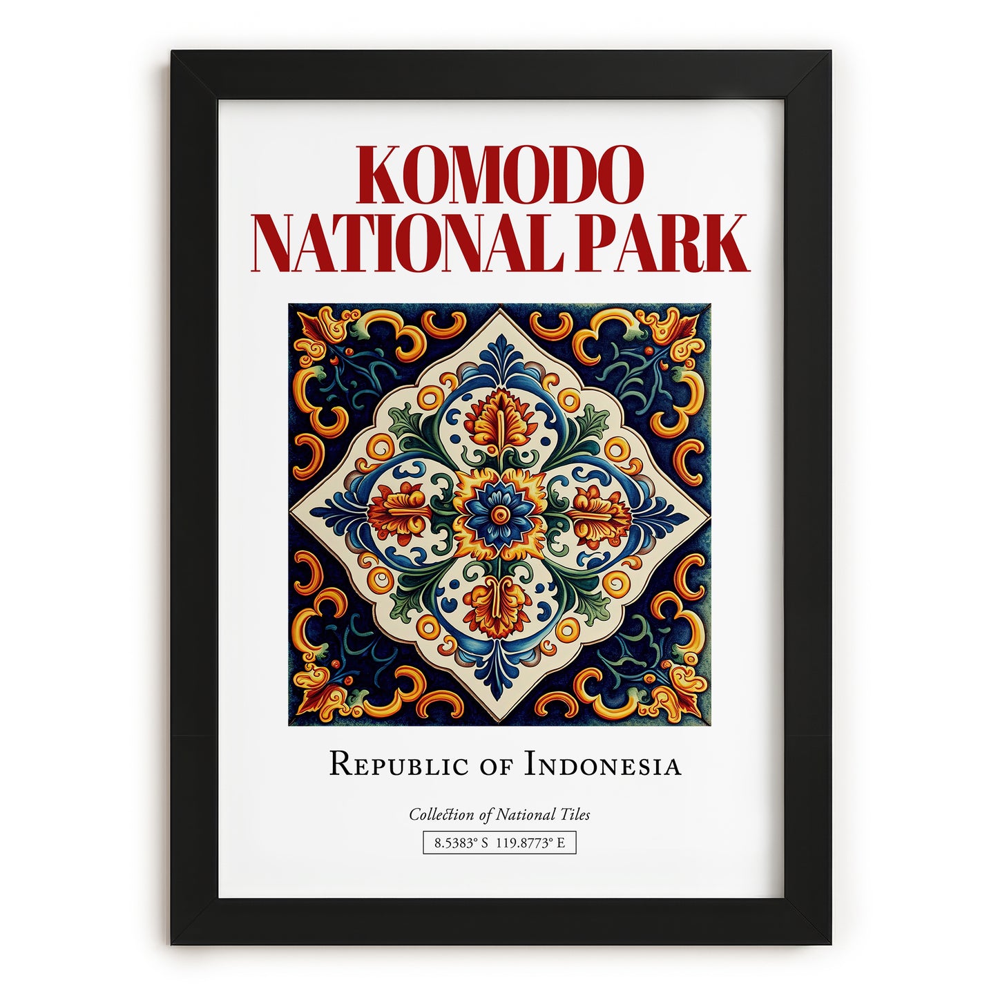 Komodo National Park, Indonesia – Travel Print, in sleek black frame