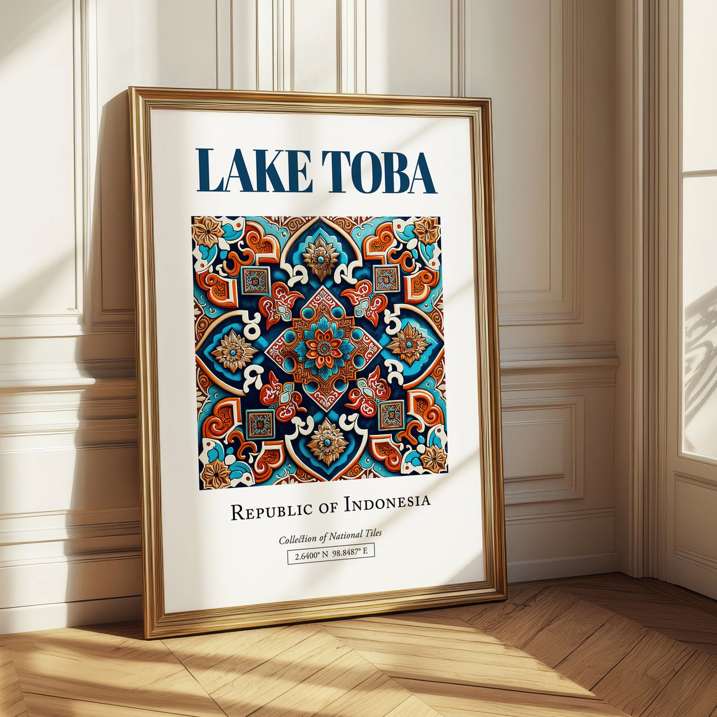 Lake Toba, Indonesia – Travel Poster, styled in a charming Paris street view