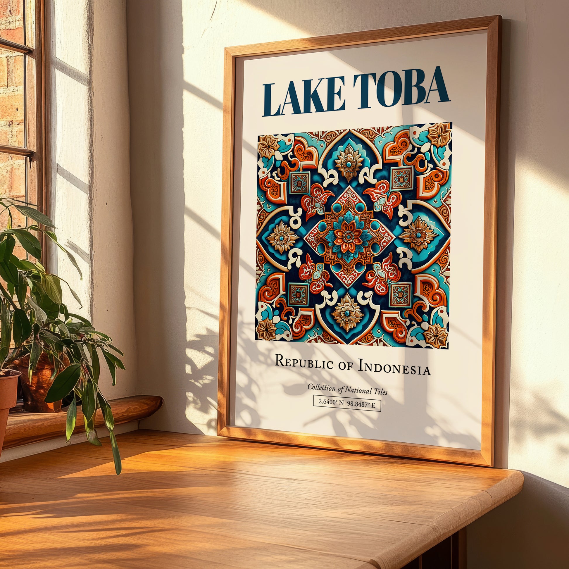 Lake Toba, Indonesia – Travel Poster, clean layout with no caption