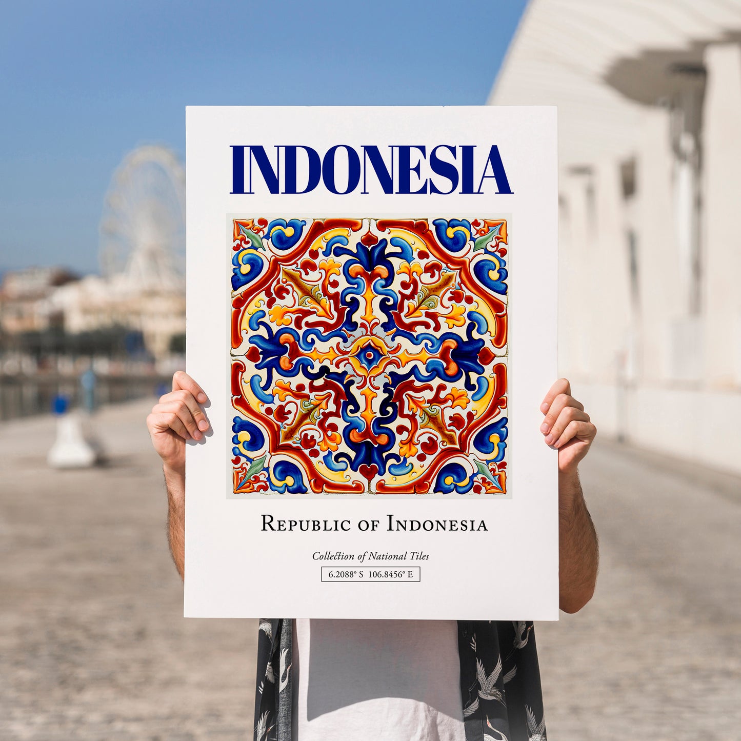 Indonesia, Indonesia – Travel Memories Wall Print, no-text version framed in wood