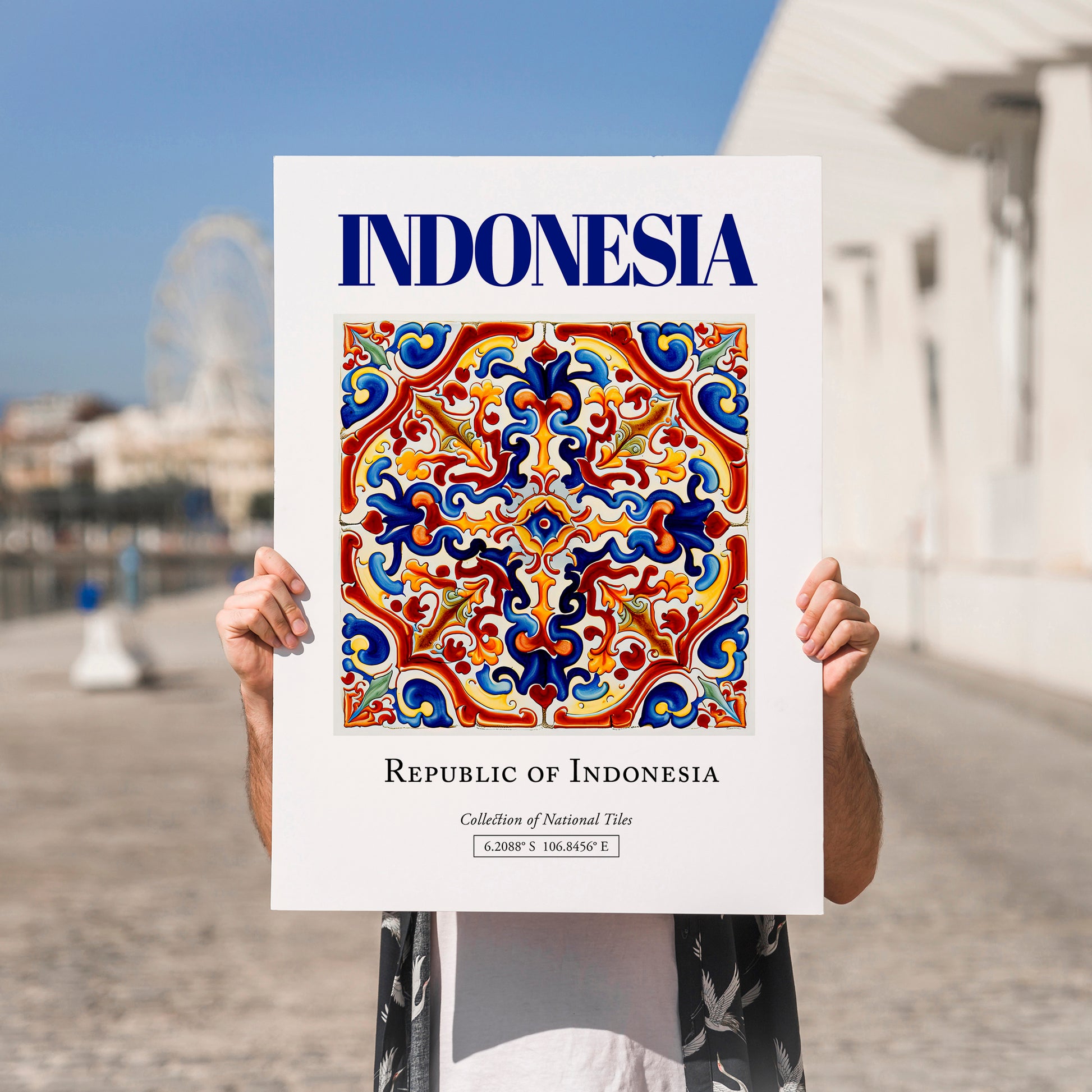 Indonesia, Indonesia – Travel Memories Wall Print, no-text version framed in wood