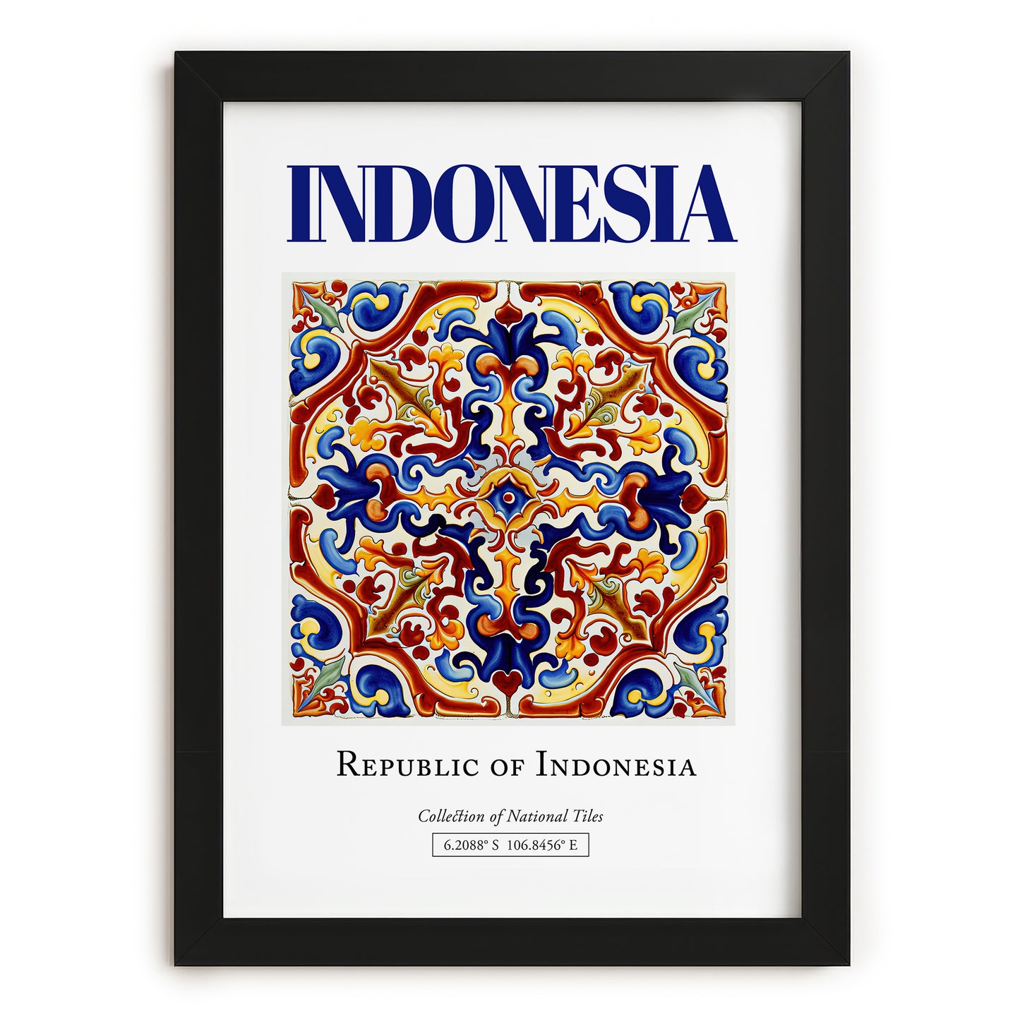 Indonesia, Indonesia – Travel Memories Wall Print, in sleek black frame