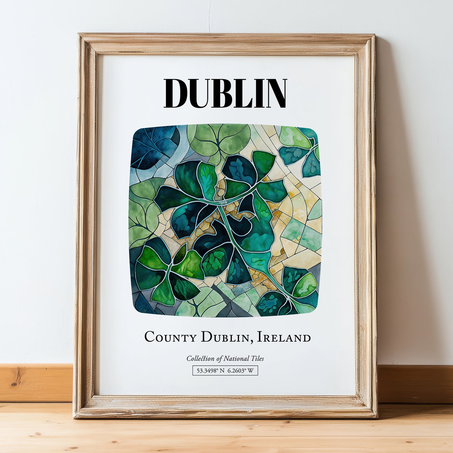 Dublin, Ireland – National Pride Wall Decor, in wooden frame leaning on the floor