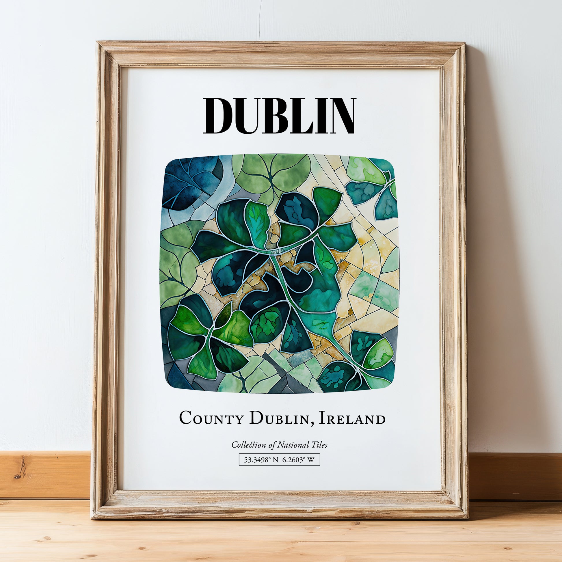 Dublin, Ireland – National Pride Wall Decor, in wooden frame leaning on the floor