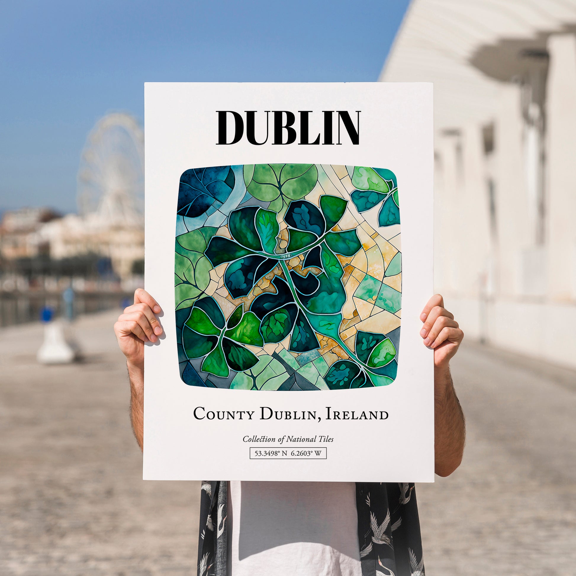 Dublin, Ireland – National Pride Wall Decor, no-text version framed in wood