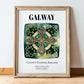 Galway, Ireland – Vintage Travel Poster, in wooden frame leaning on the floor