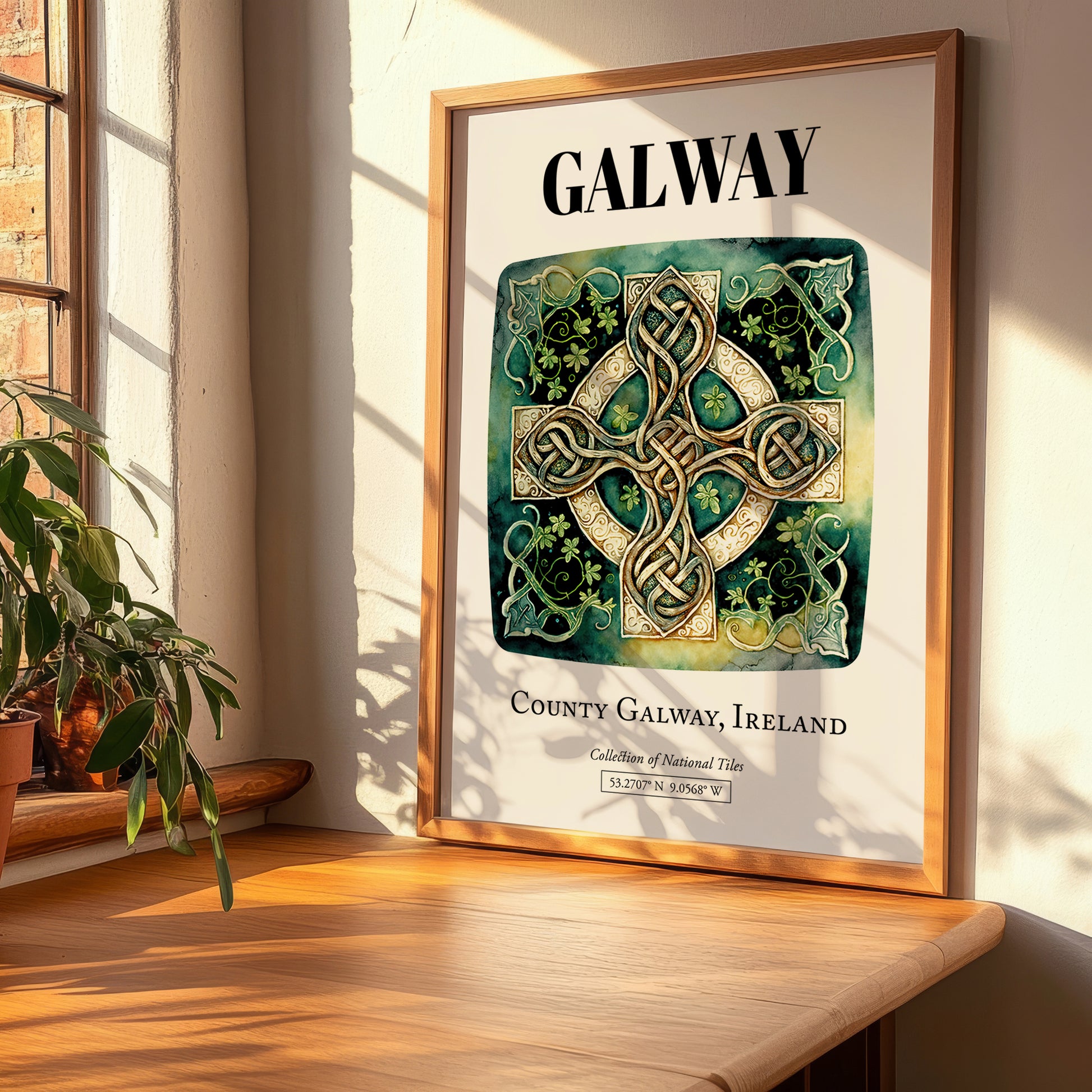 Galway, Ireland – Vintage Travel Poster, clean layout with no caption