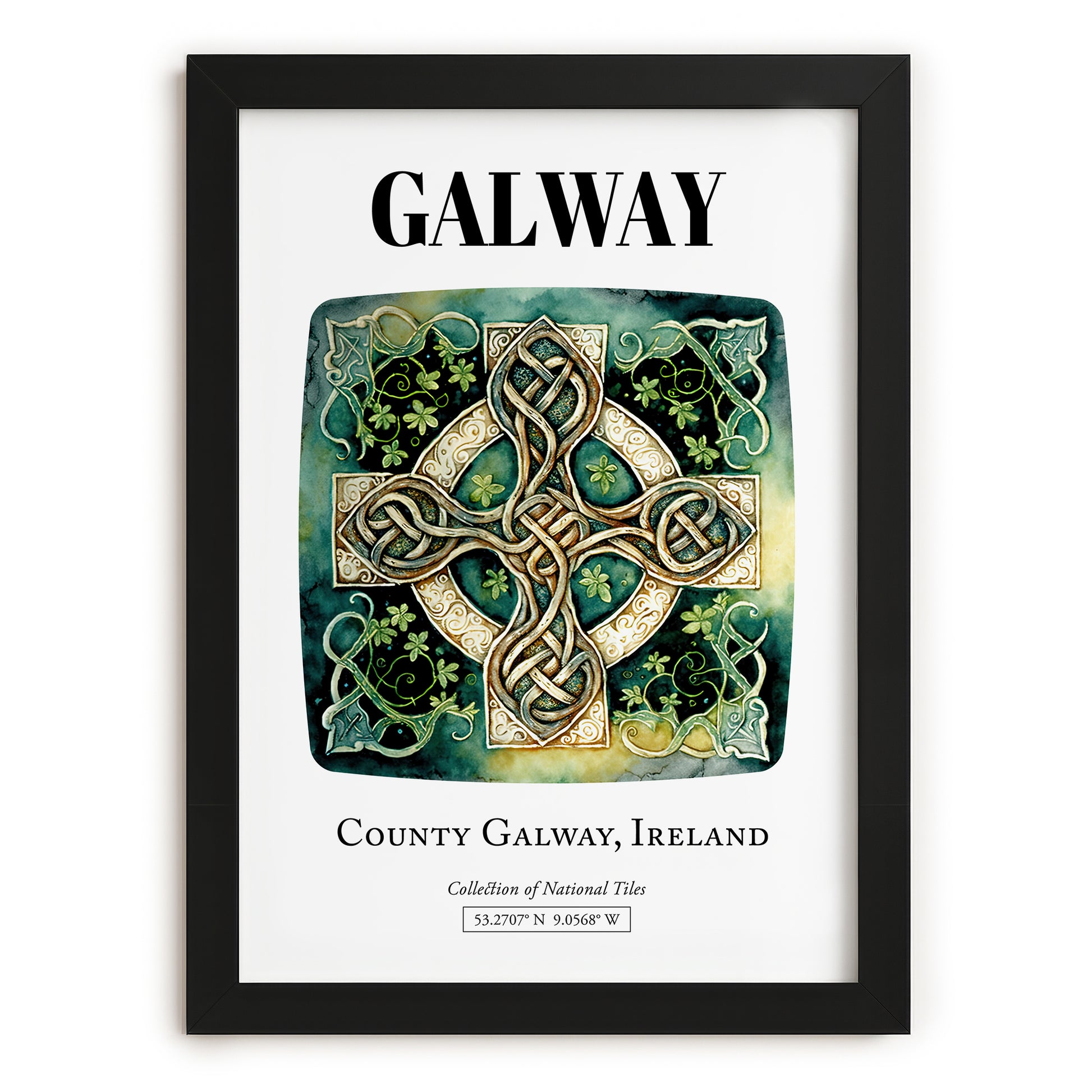Galway, Ireland – Vintage Travel Poster, in sleek black frame