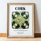 Cork, Ireland – Travel Wall Art, in wooden frame leaning on the floor