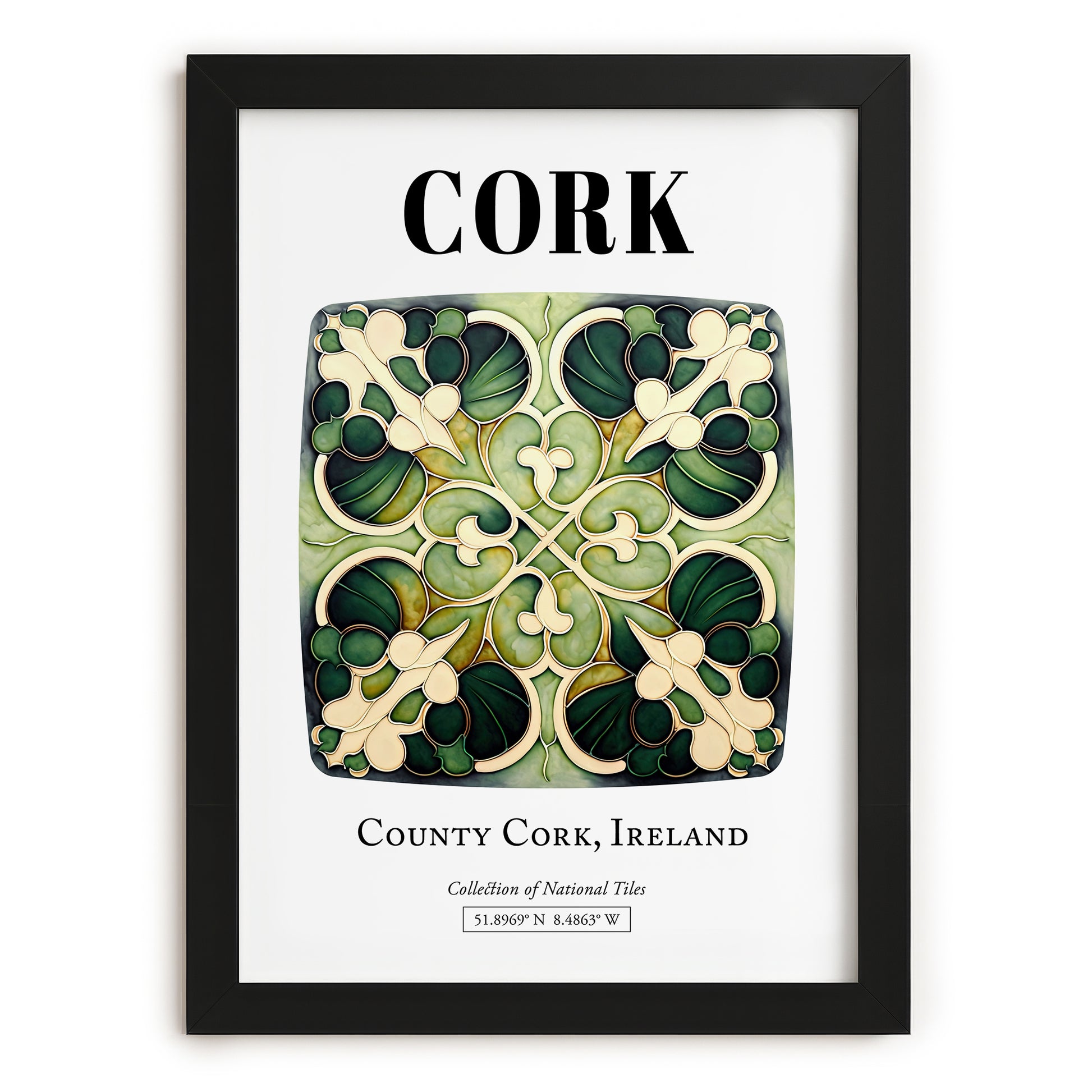 Cork, Ireland – Travel Wall Art, in sleek black frame