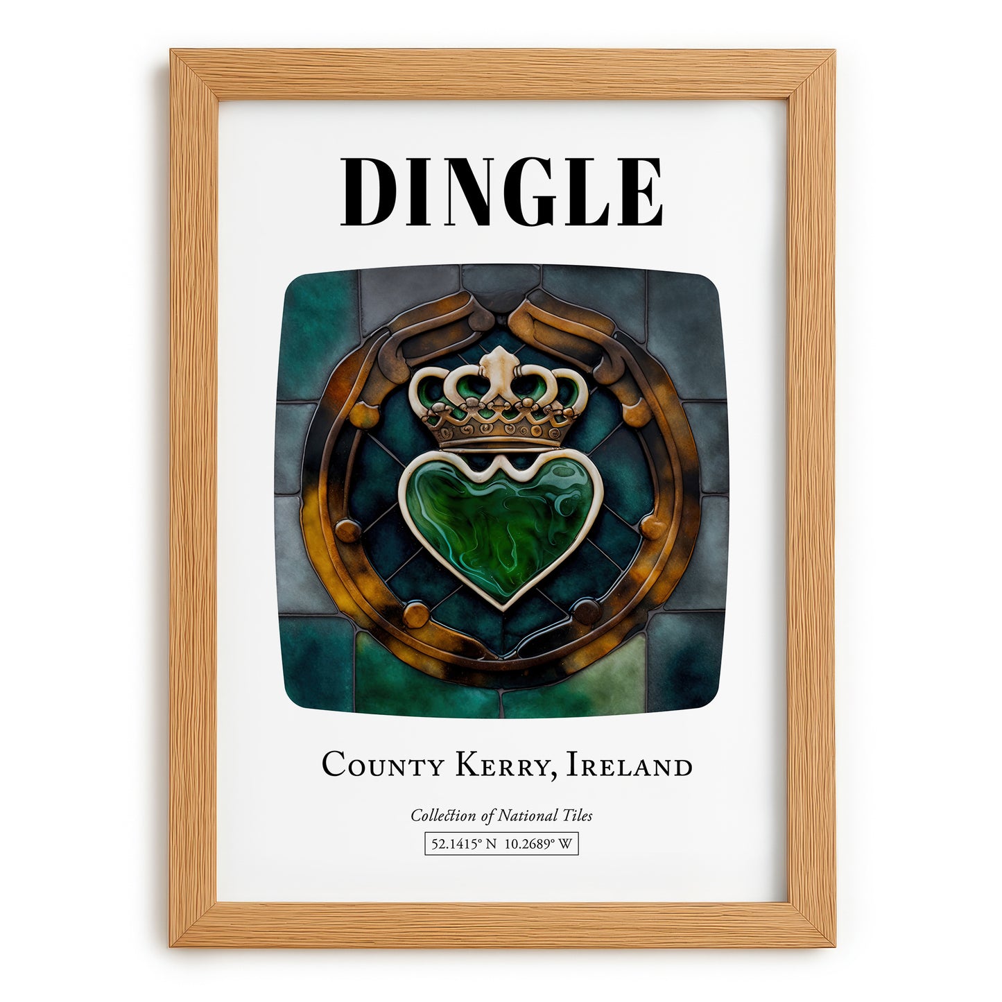 Dingle, Ireland – Historic Cities Art Print, set in oak frame