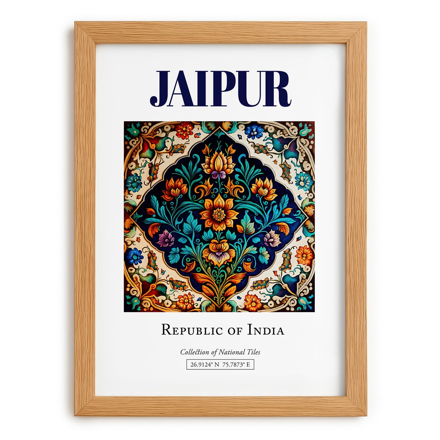 Jaipur, India – Country Culture Poster, set in oak frame