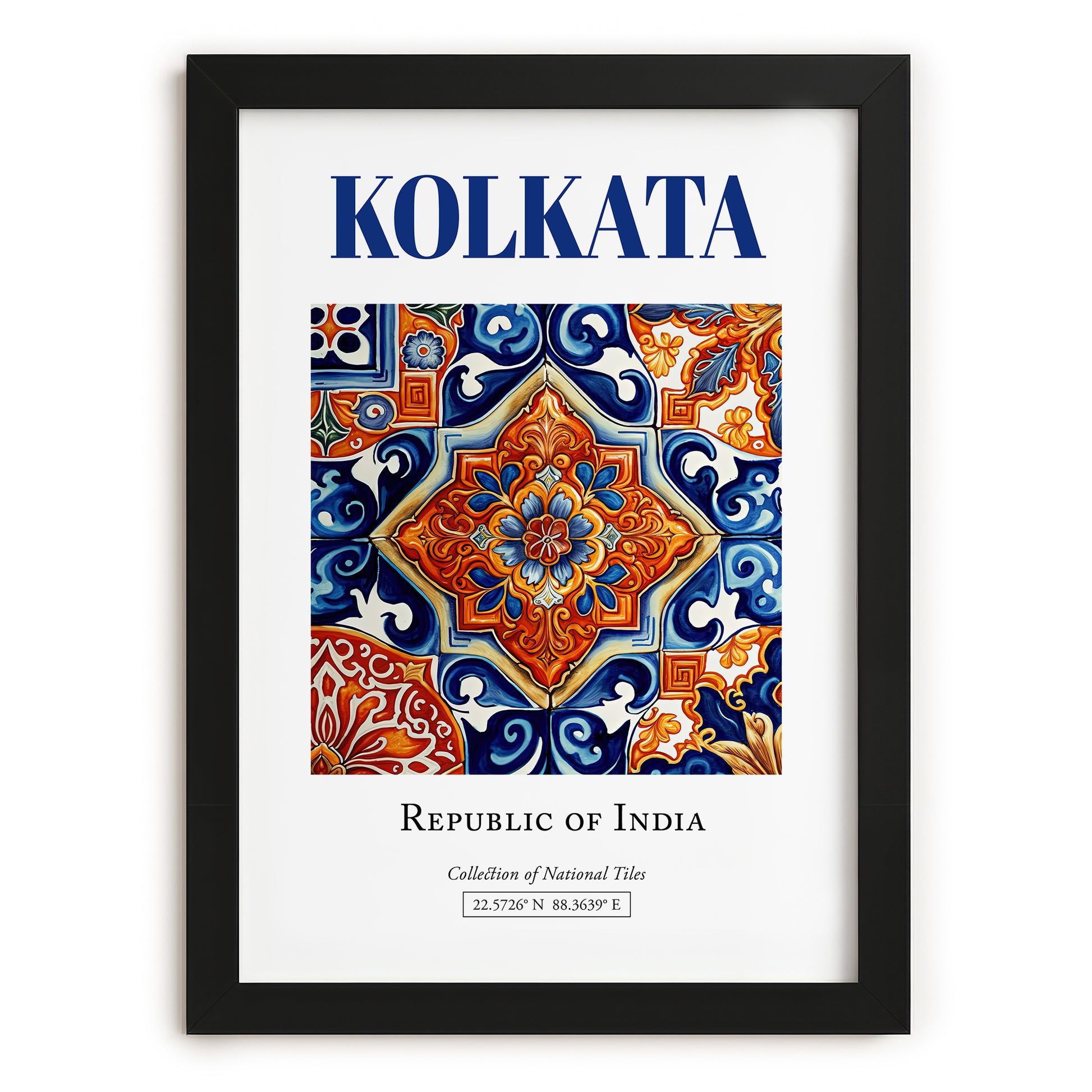 Kolkata, India – Travel Poster, in sleek black frame