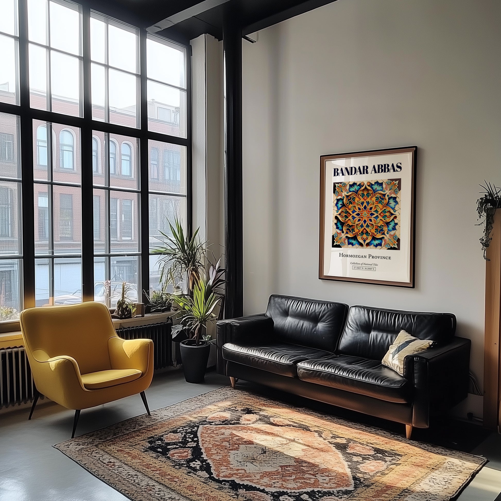 Bandar Abbas, Iran – Historic Cities Art Print, unframed on coastal sand