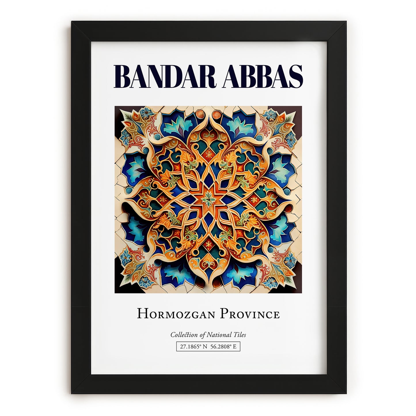 Bandar Abbas, Iran – Historic Cities Art Print, in sleek black frame