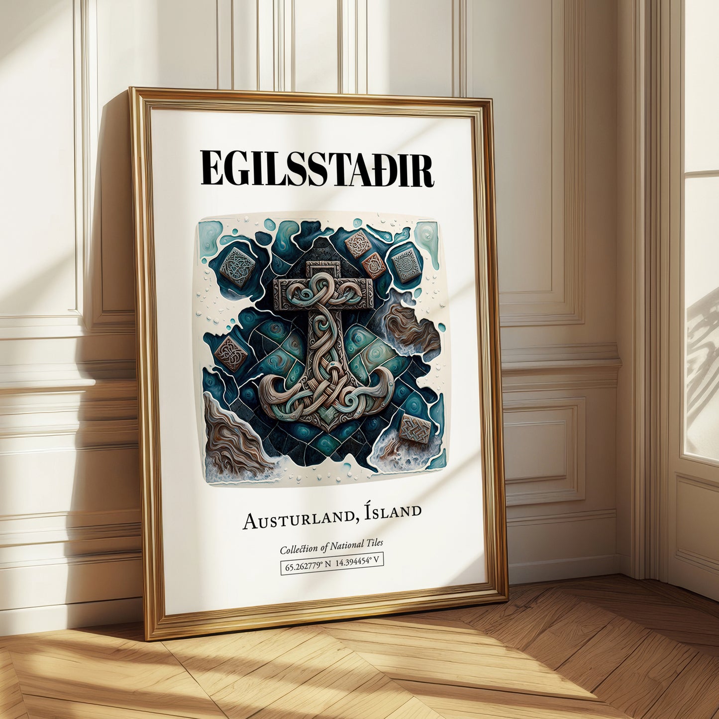 Egilsstaðir, Iceland – Travel Print, styled in a charming Paris street view