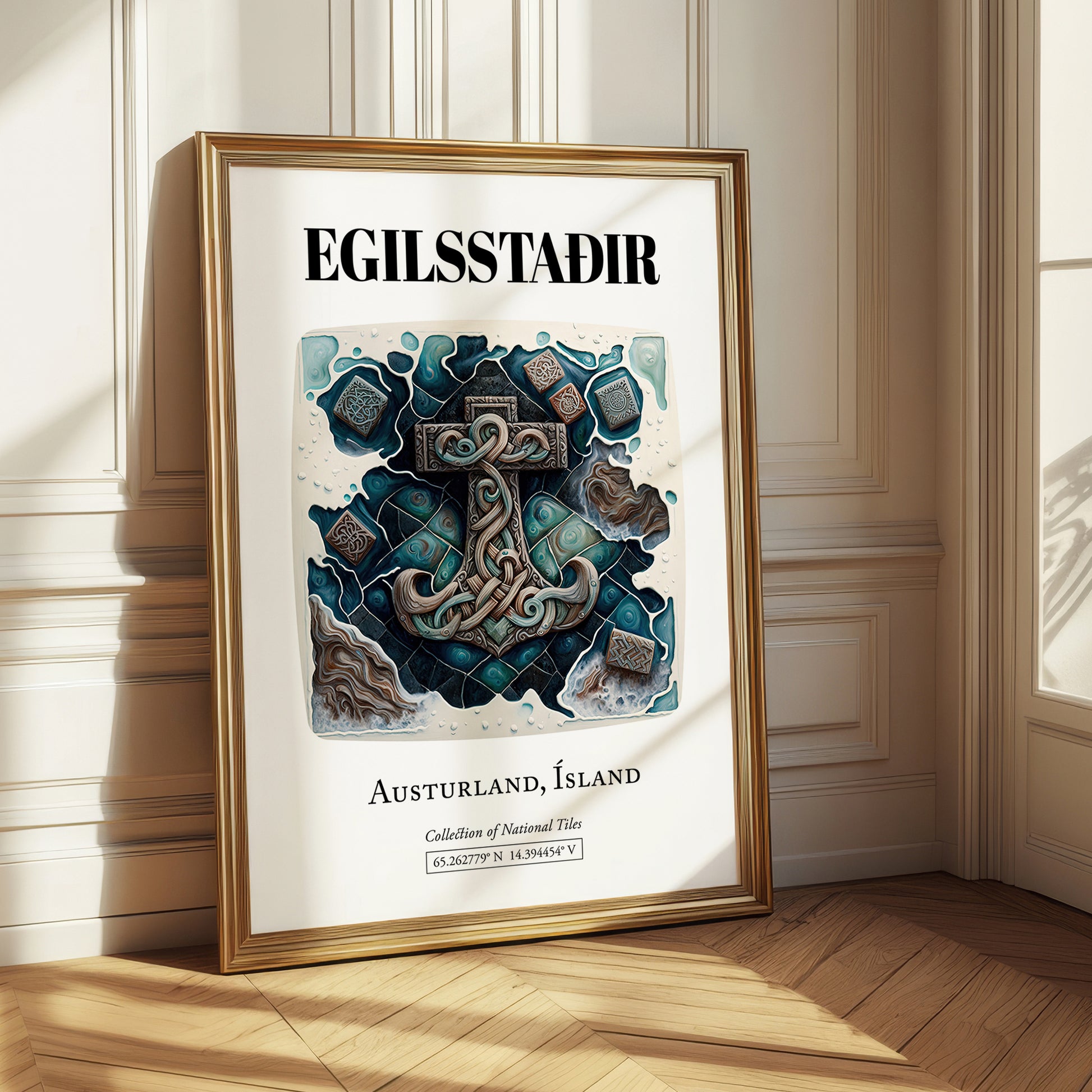 Egilsstaðir, Iceland – Travel Print, styled in a charming Paris street view