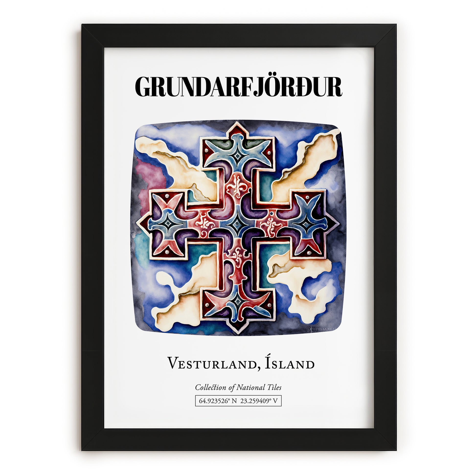 Grundarfjörður, Iceland – World Travel Art, in sleek black frame