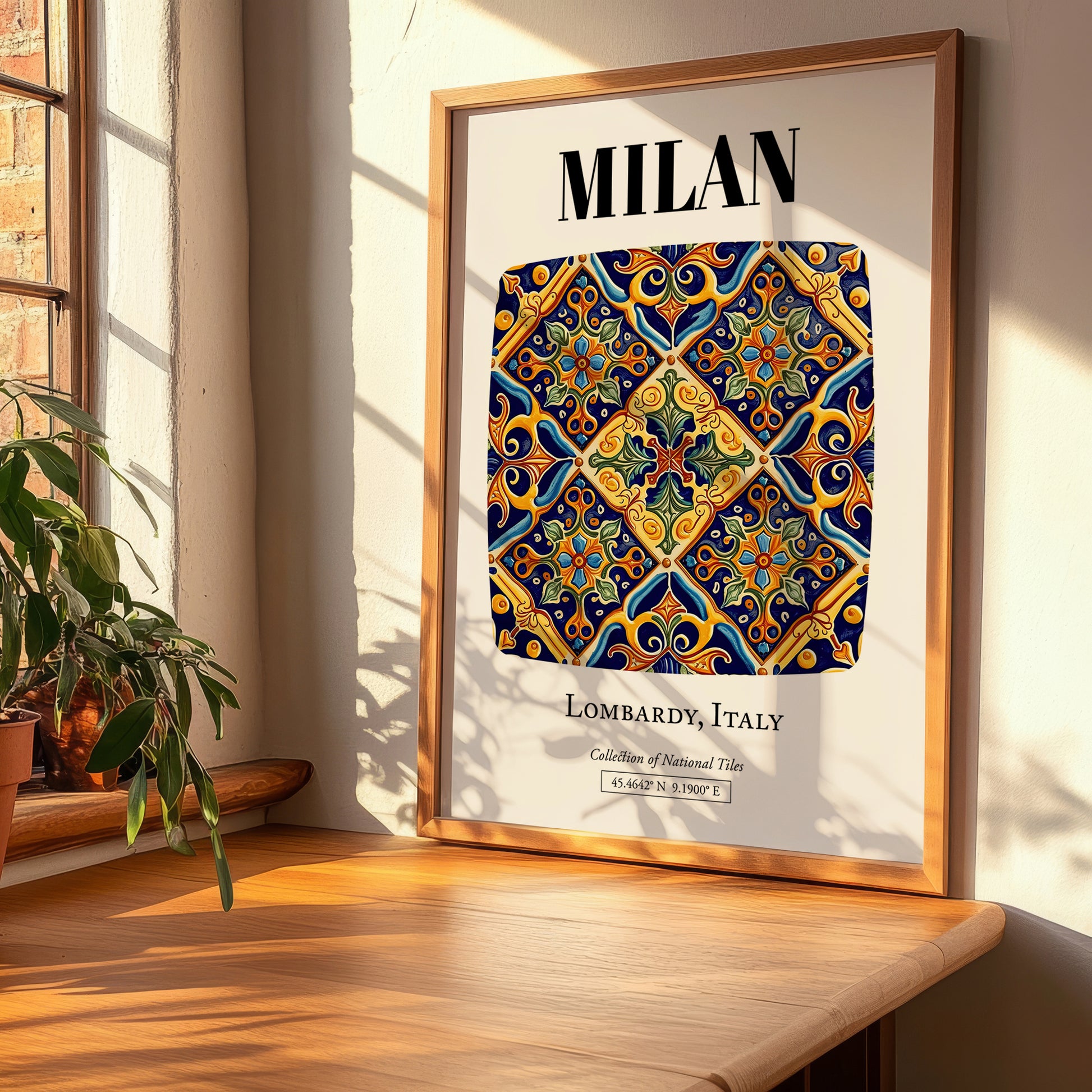 Milan, Italy – Vintage Travel Poster, clean layout with no caption