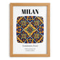 Milan, Italy – Vintage Travel Poster, set in oak frame