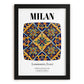 Milan, Italy – Vintage Travel Poster, in sleek black frame