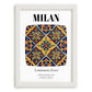 Milan, Italy – Vintage Travel Poster, placed in minimal white frame