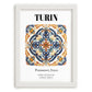 Turin, Italy – Travel Wall Decor, placed in minimal white frame