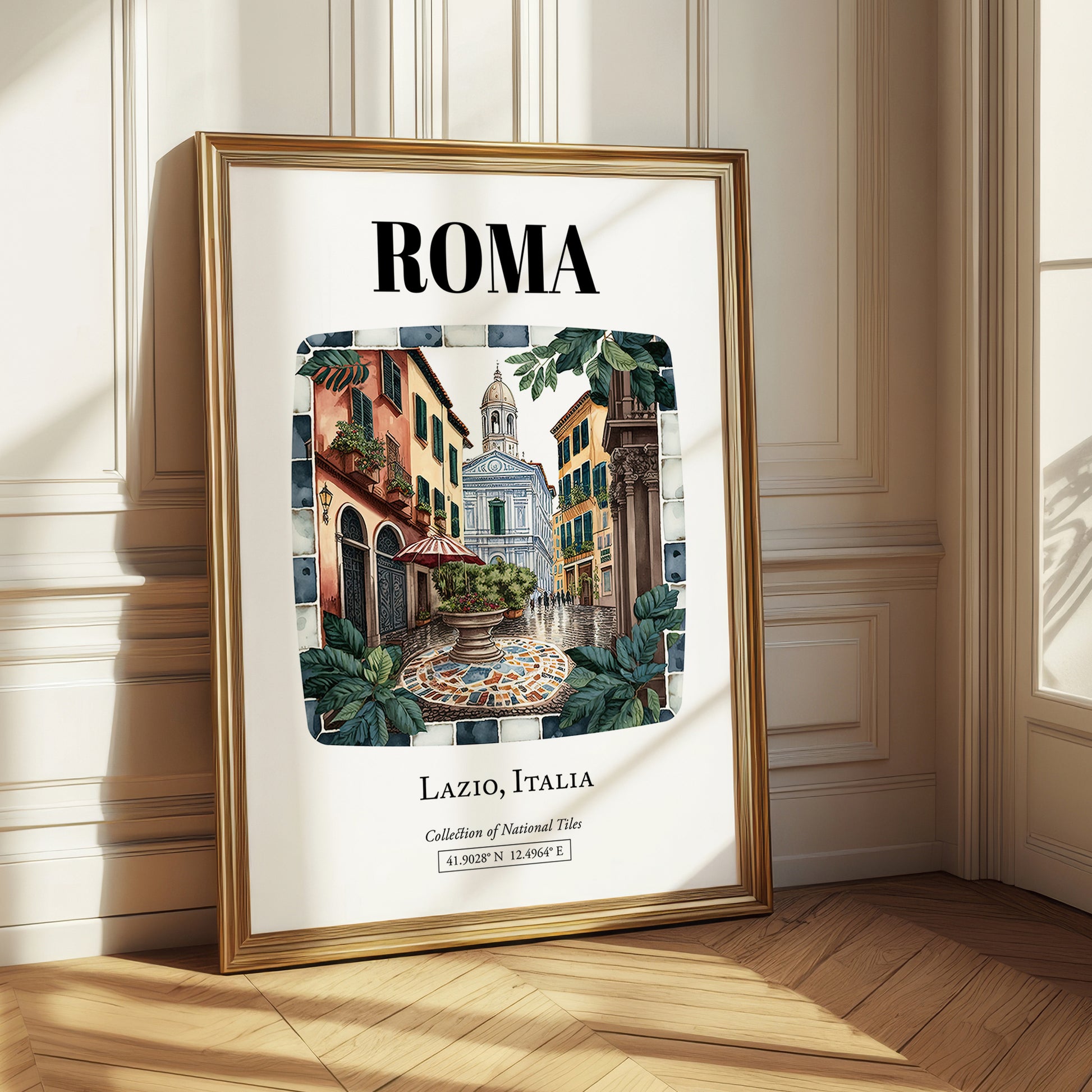 Roma, Italy – Travel Poster, styled in a charming Paris street view