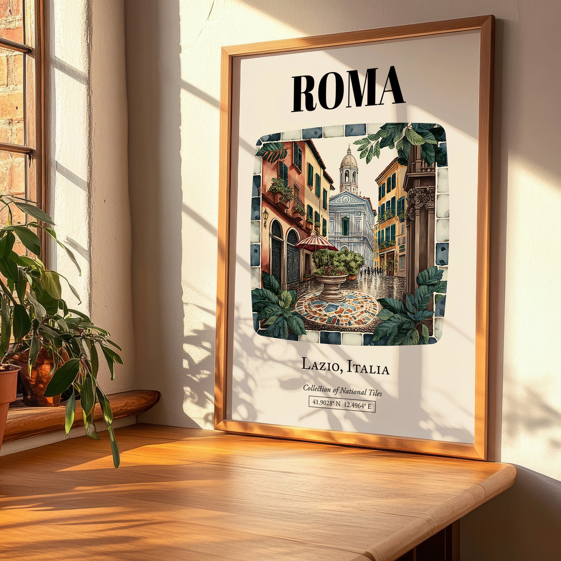 Roma, Italy – Travel Poster, clean layout with no caption