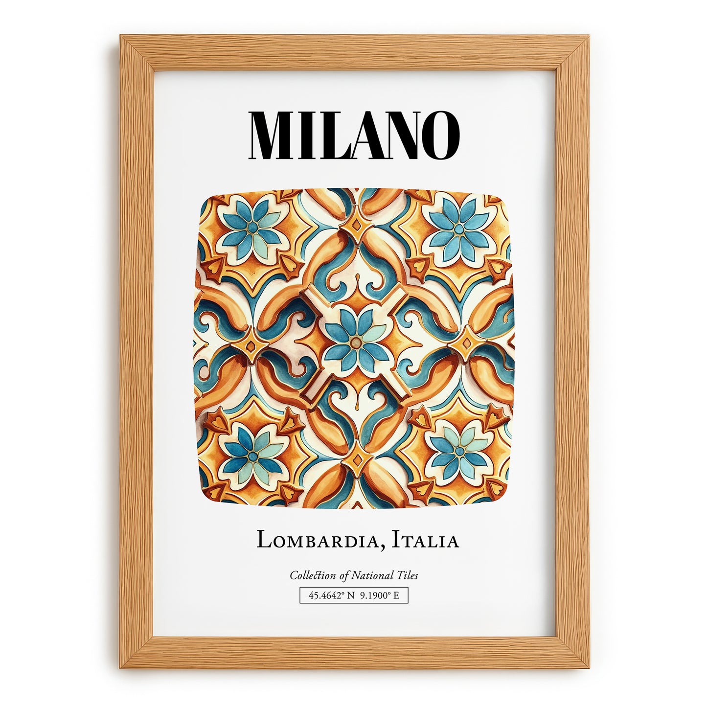 Milano, Italy – Travel Wall Decor, set in oak frame