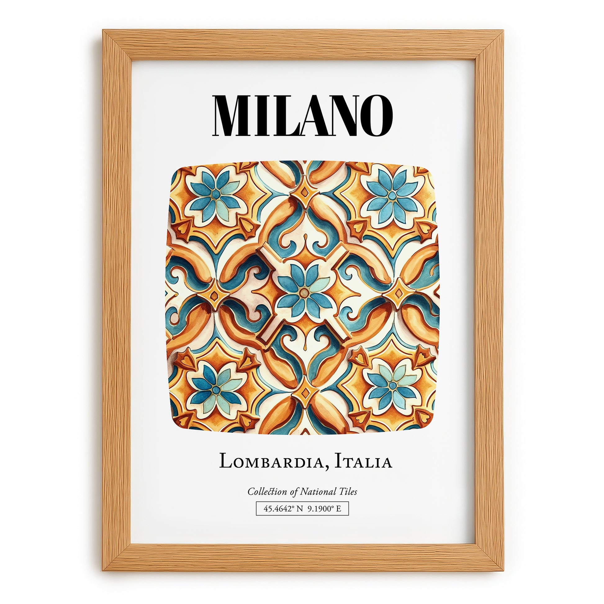 Milano, Italy – Travel Wall Decor, set in oak frame