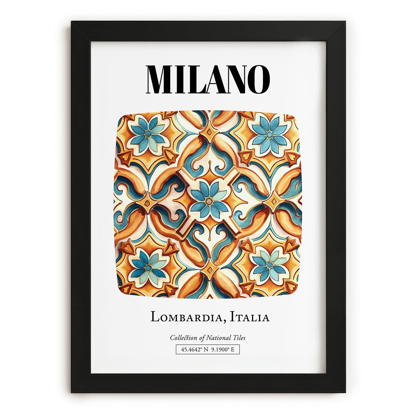Milano, Italy – Travel Wall Decor, in sleek black frame