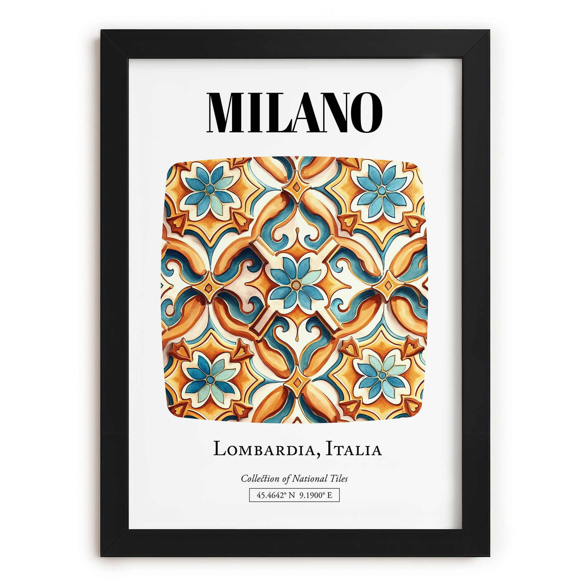 Milano, Italy – Travel Wall Decor, in sleek black frame