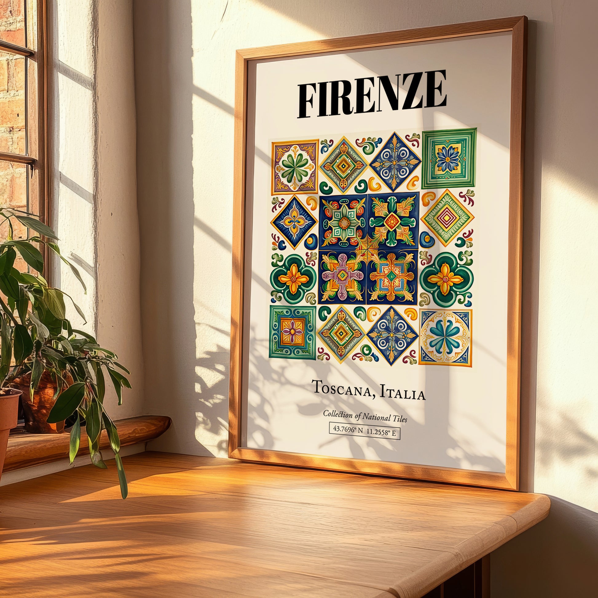 Firenze, Italy – Vintage Travel Poster, clean layout with no caption
