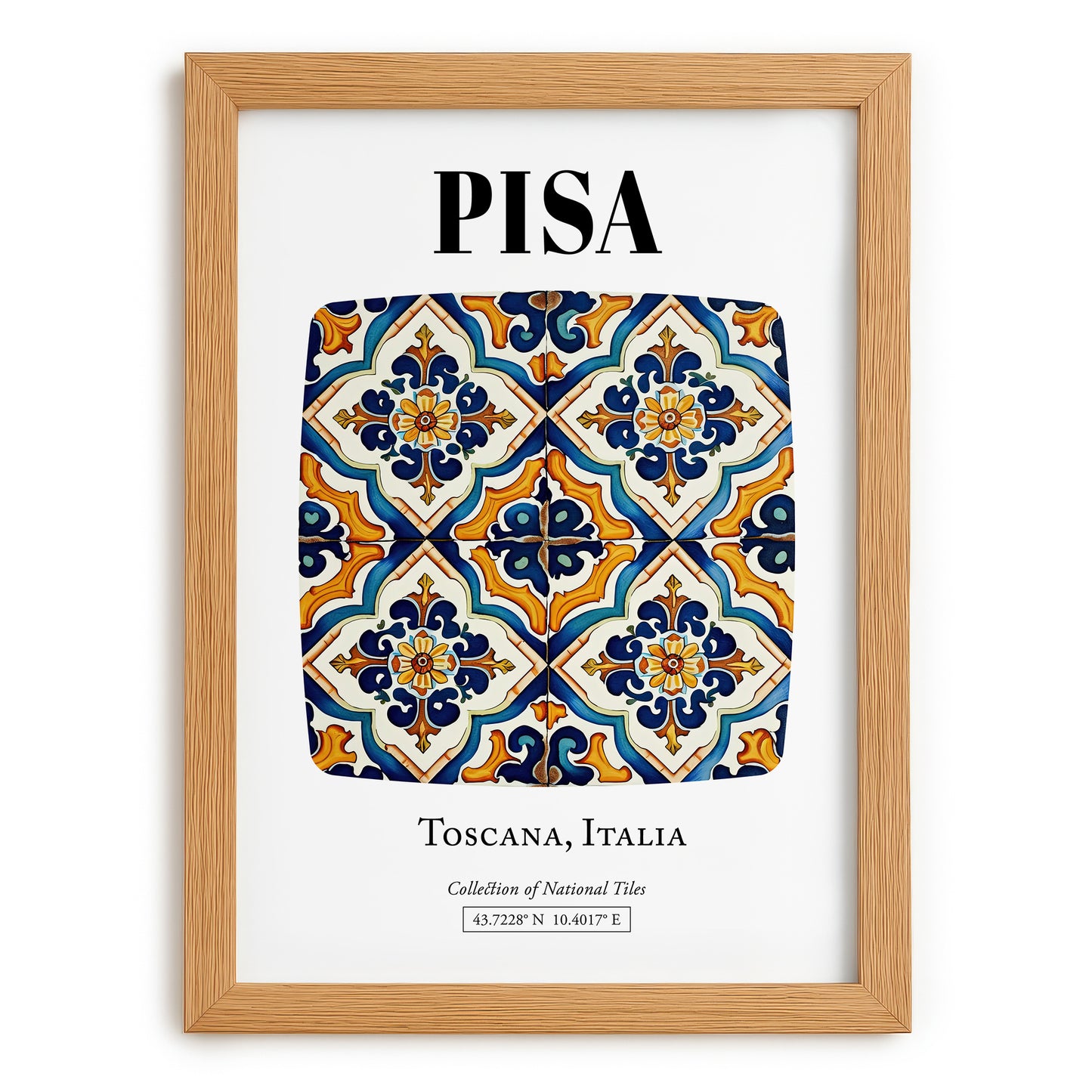 Pisa, Italy – Travel Print, set in oak frame