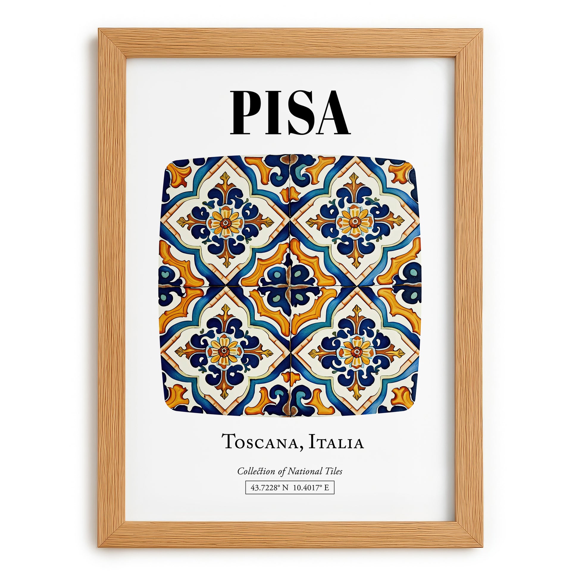 Pisa, Italy – Travel Print, set in oak frame