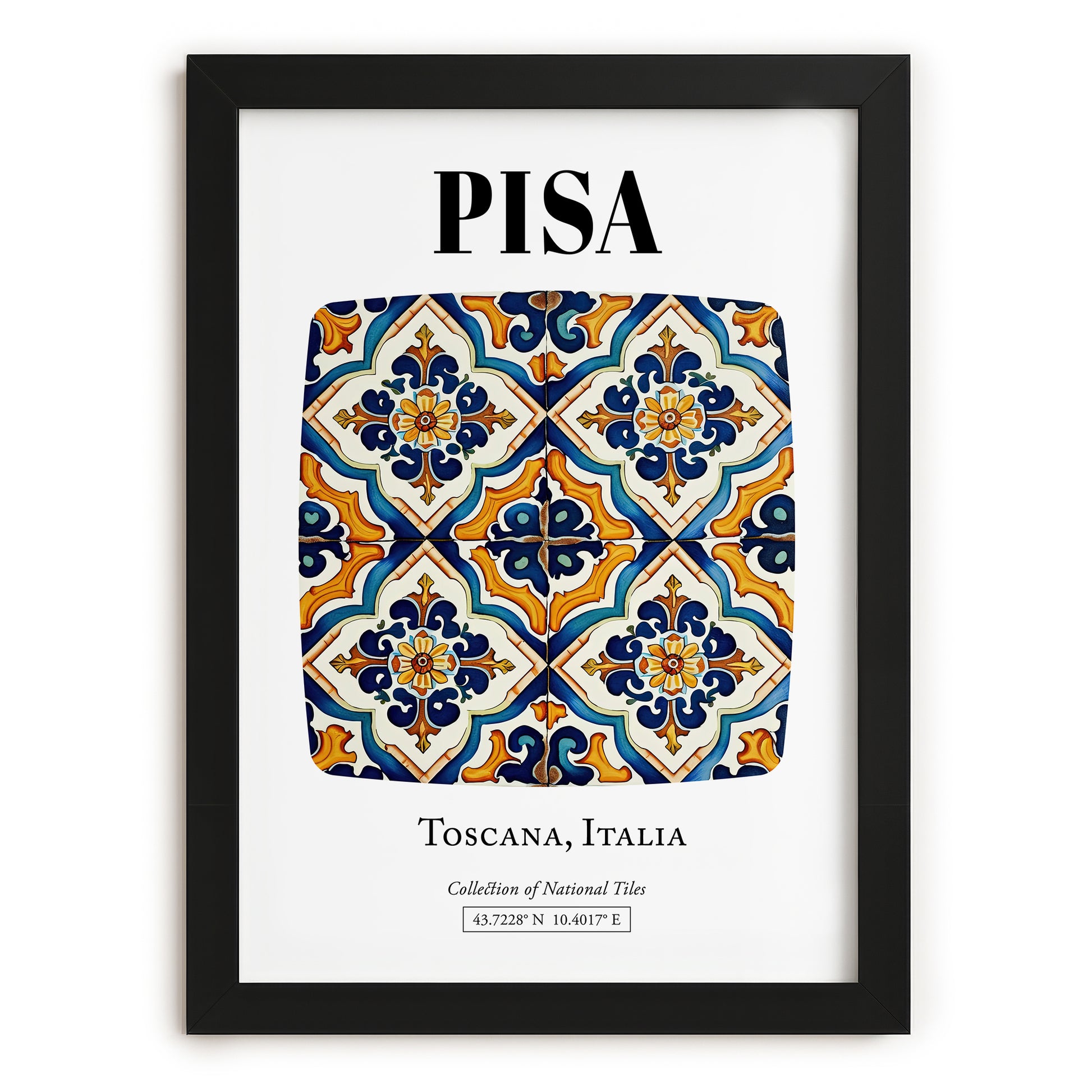 Pisa, Italy – Travel Print, in sleek black frame